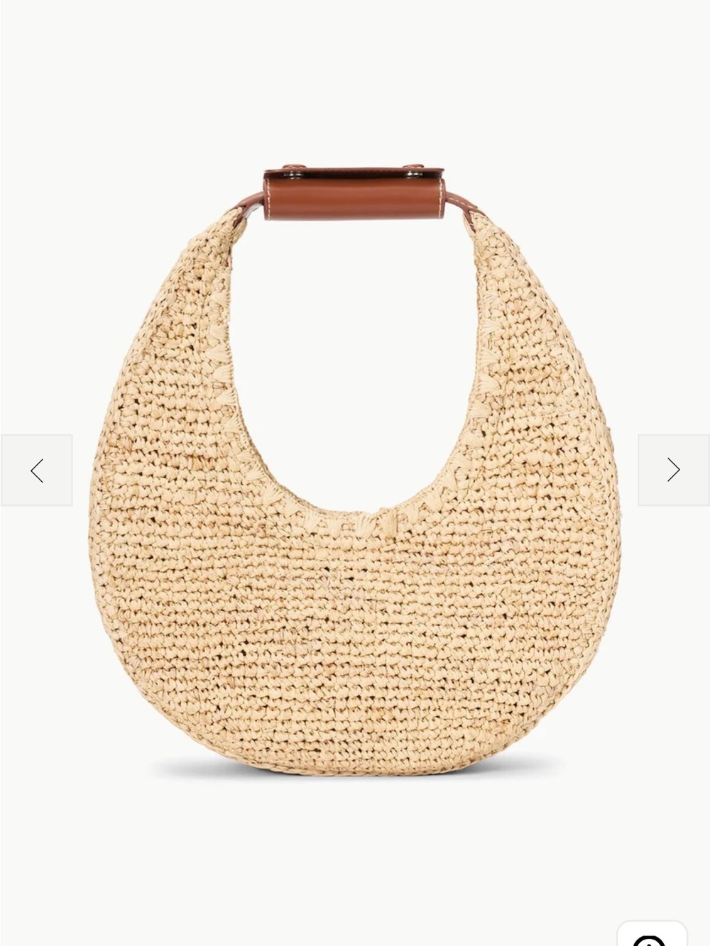 STAUD Moon Raffia Tote Bag